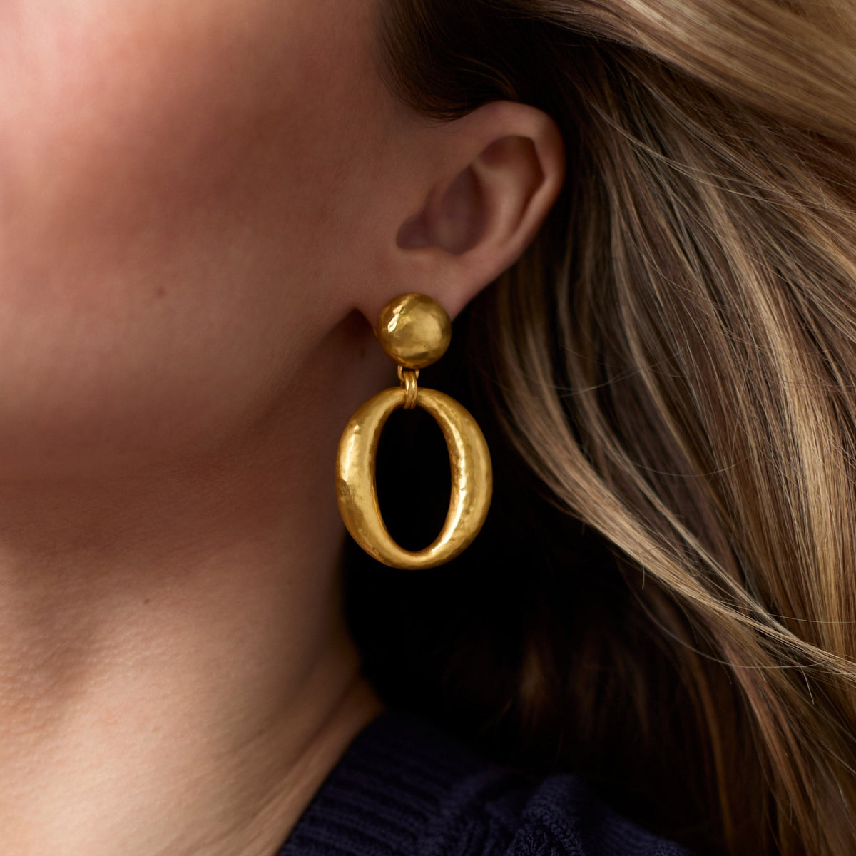 Julie Vos Solara Orbit Statement Earrings in Yellow Gold