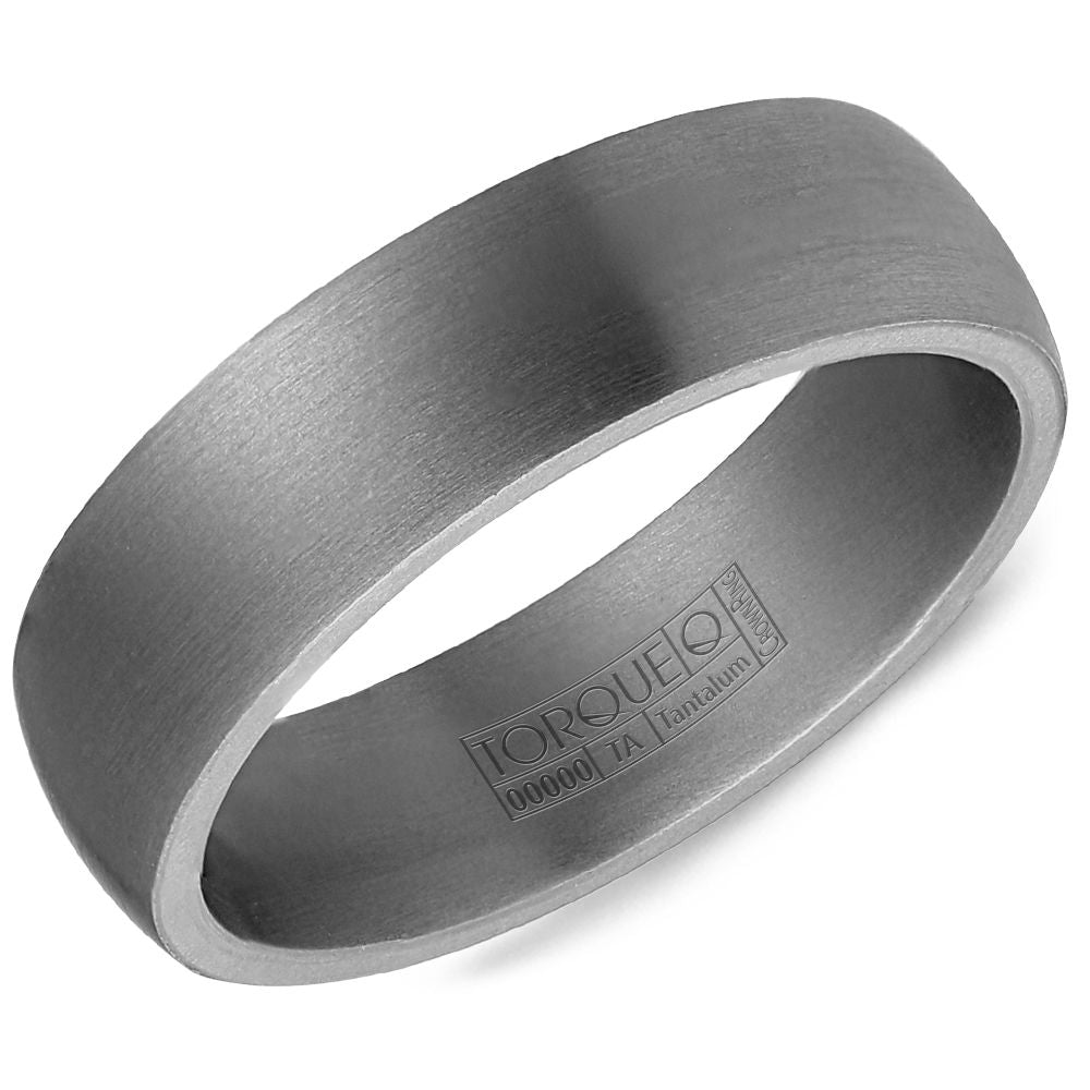 Crown Ring Men's 6MM Sandpaper Band in Grey Tantalum, Size 10