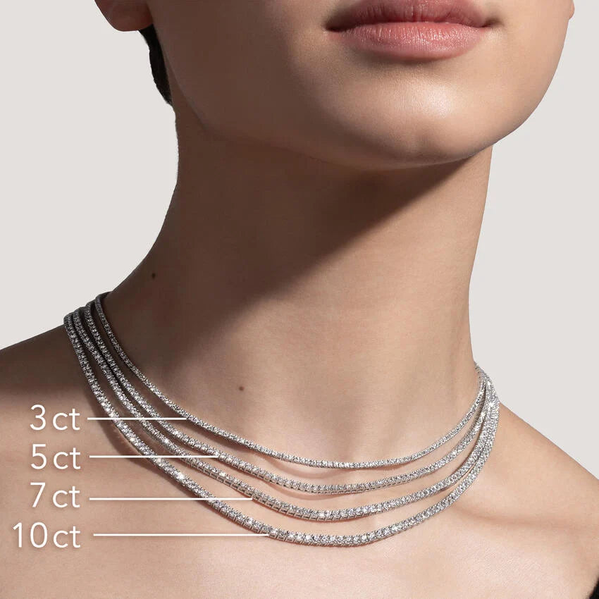 Bailey's Essentials 7.00CT Round Diamond Tennis Necklace in 14K White Gold
