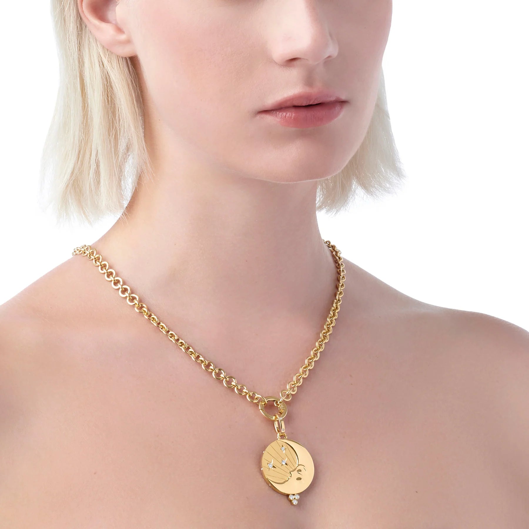 Temple St. Clair Large Luna Pendant in 18K Yellow Gold