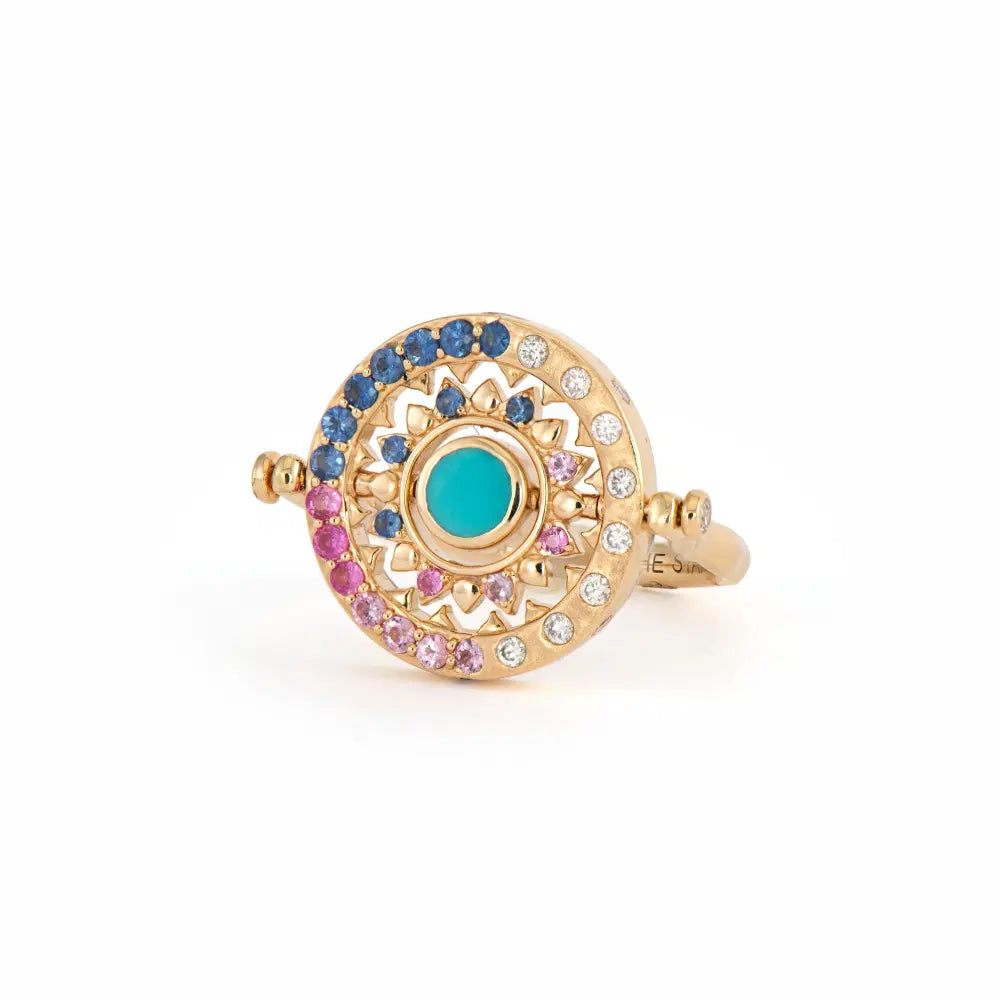 Three Stories Tell Your Story Zodiac Flip Ring in 14K Yellow Gold, Size 6.5