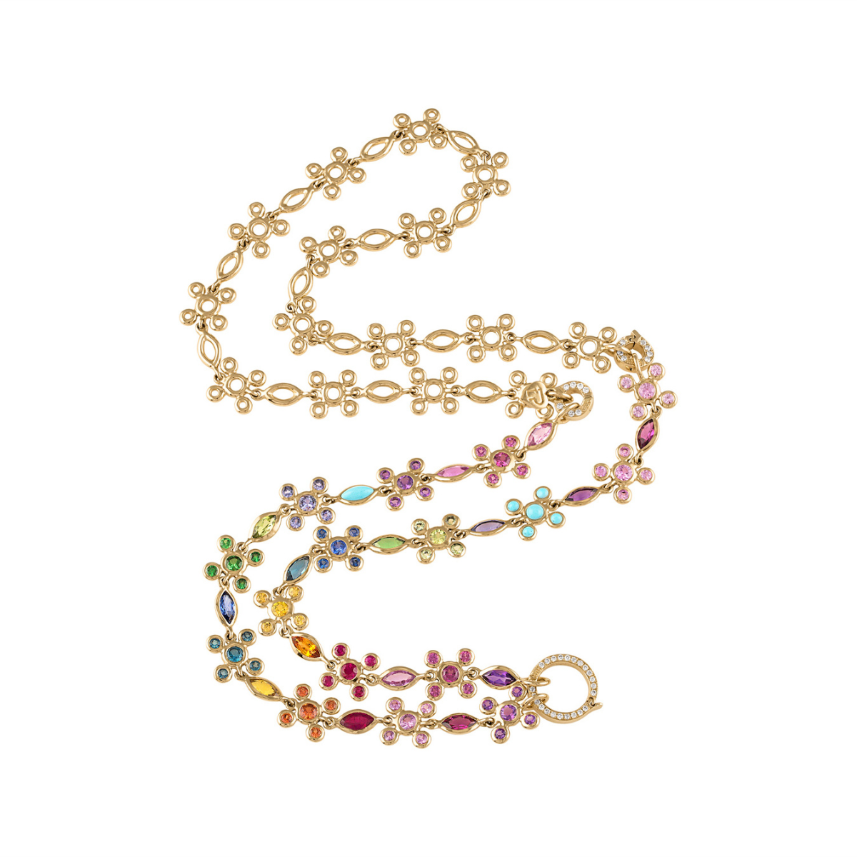 Eden Presley In Sync Rainbow Necklace in 14K Yellow Gold