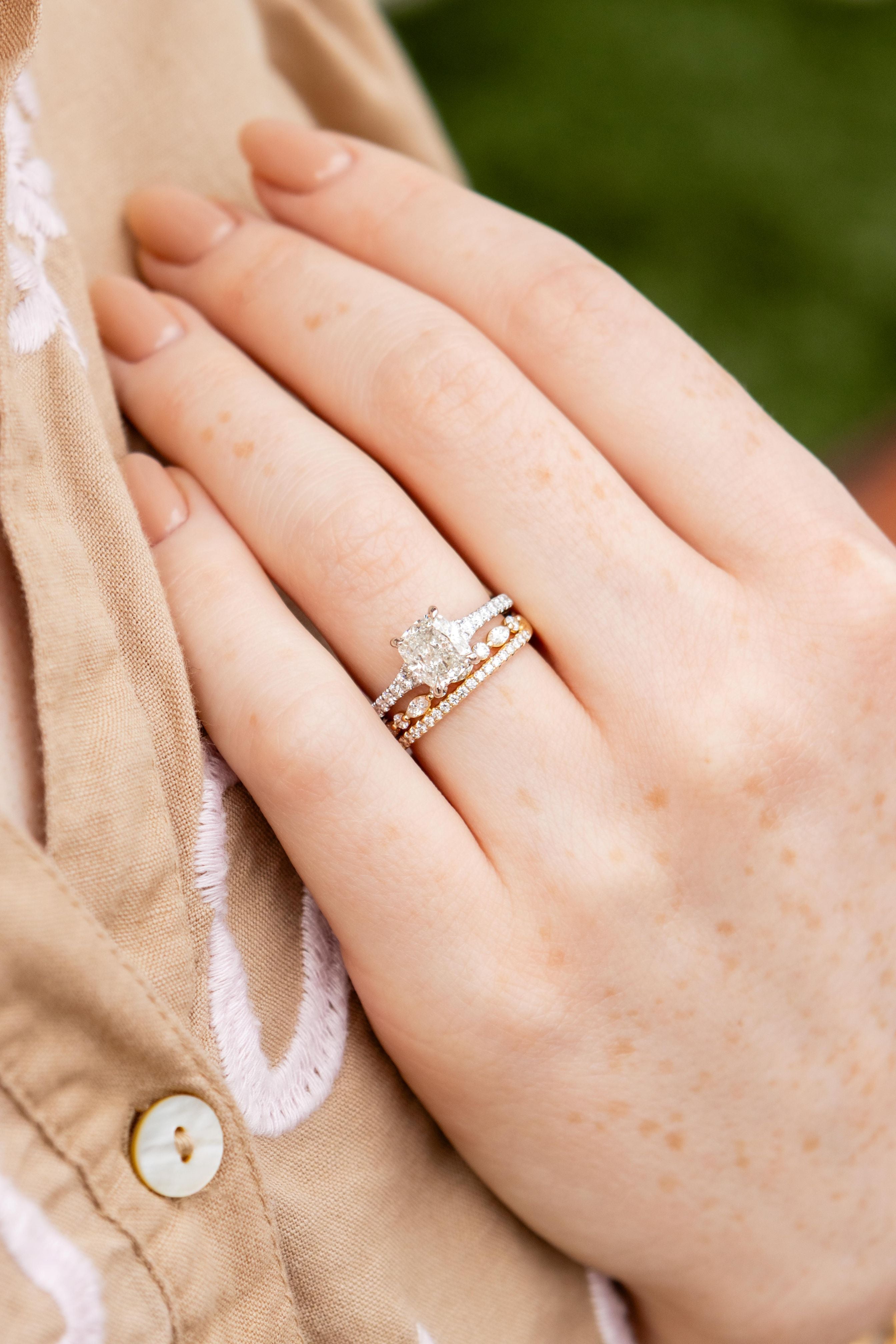 2 Row Alternating Marquise & Round Diamond Band in 14K Yellow Gold, Size 6.5
