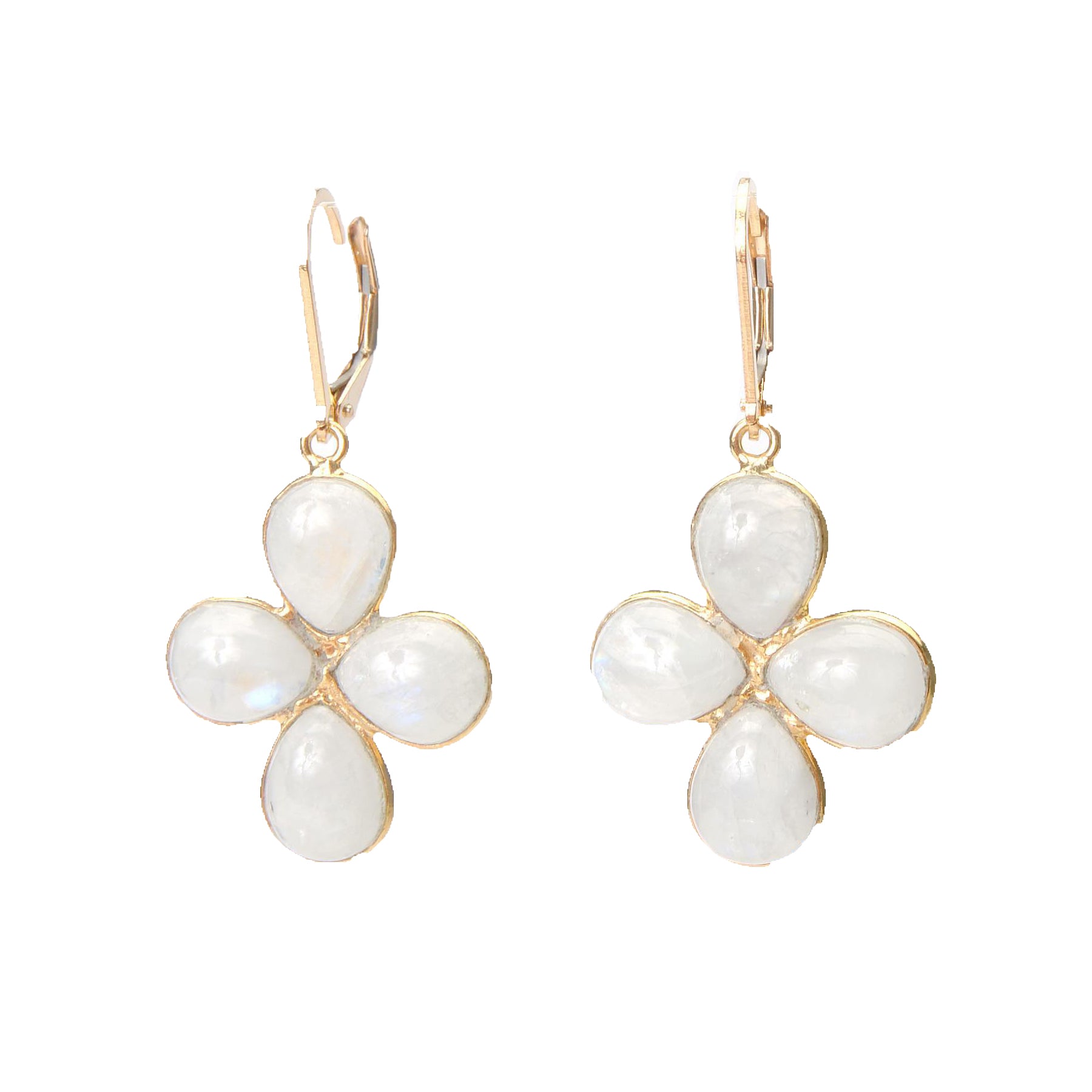 Wendy Perry Grand Moonstone Fleur Drop Earrings