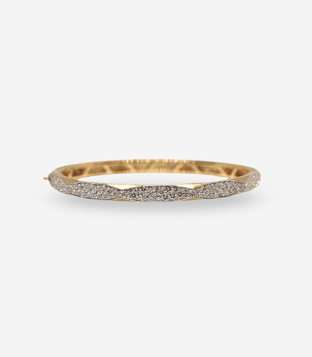 Arunashi Enigma Half Micropave Diamond Bangle in 18K Yellow Gold