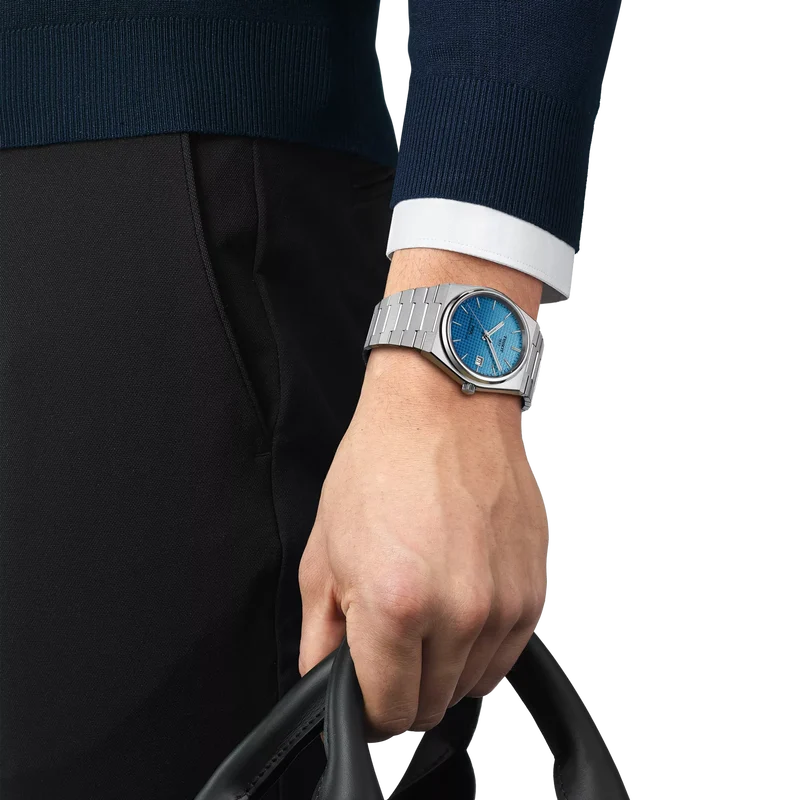 Tissot PRX Light Blue Gradient Dial Watch T1374071135101
