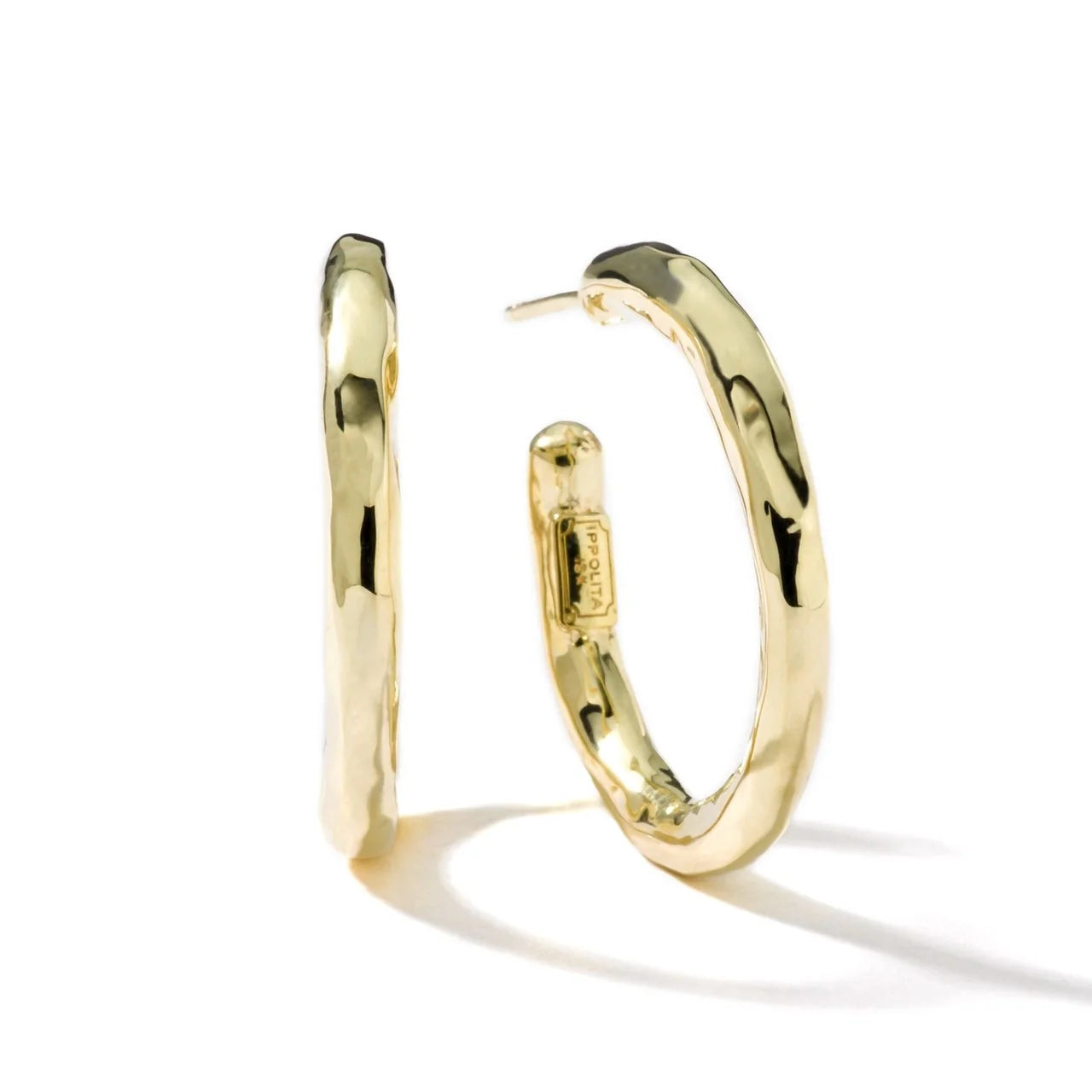 Ippolita Small Classico Hammered Hoop Earrings in 18K Yellow Gold