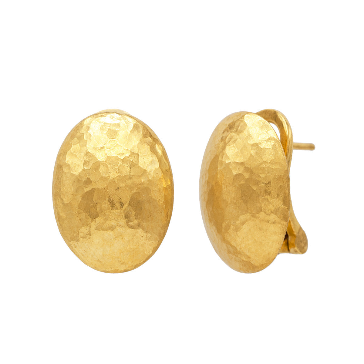 Gurhan Oval Dome Stud Earrings in 24K Yellow Gold