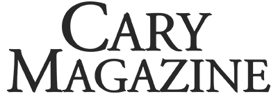 Text 'Cary Magazine' in a bold, black font on a white background