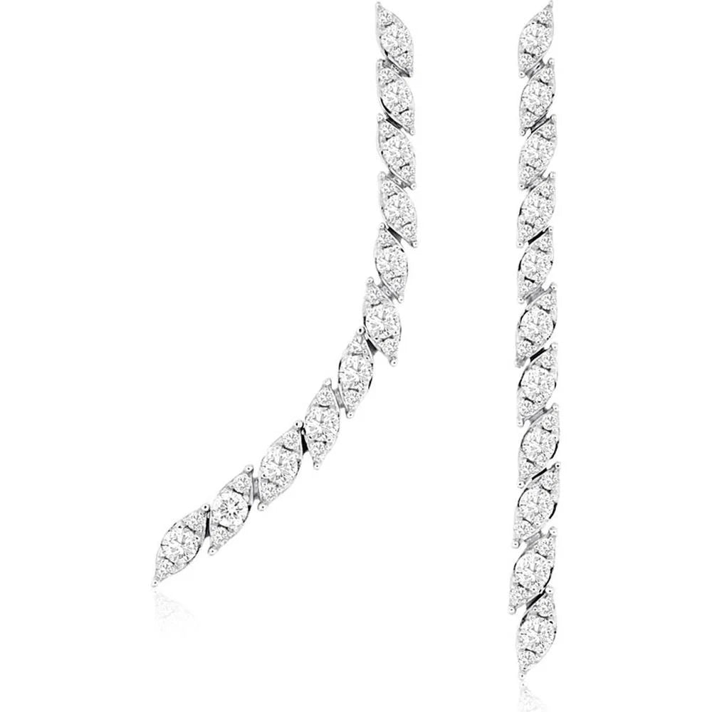 Diamond Dangle Drop Earrings in 14K White Gold
