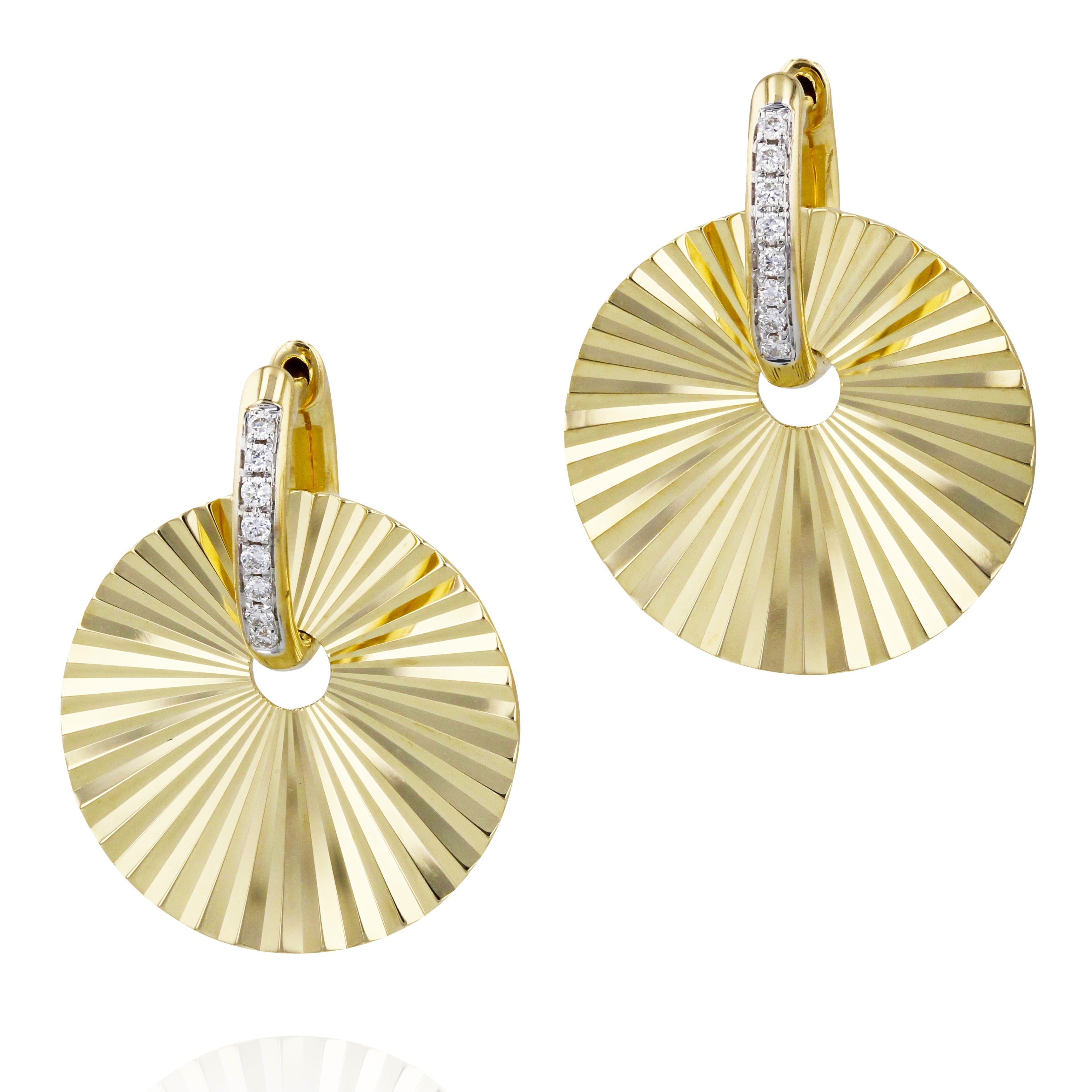 Phillips House Aura Huggie Disc Earrings in 14K Yellow Gold