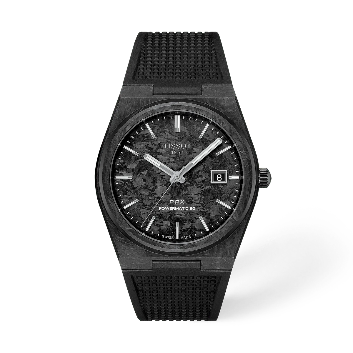 Tissot PRX Powermatic Black Carbon Dial Watch T1379079720100