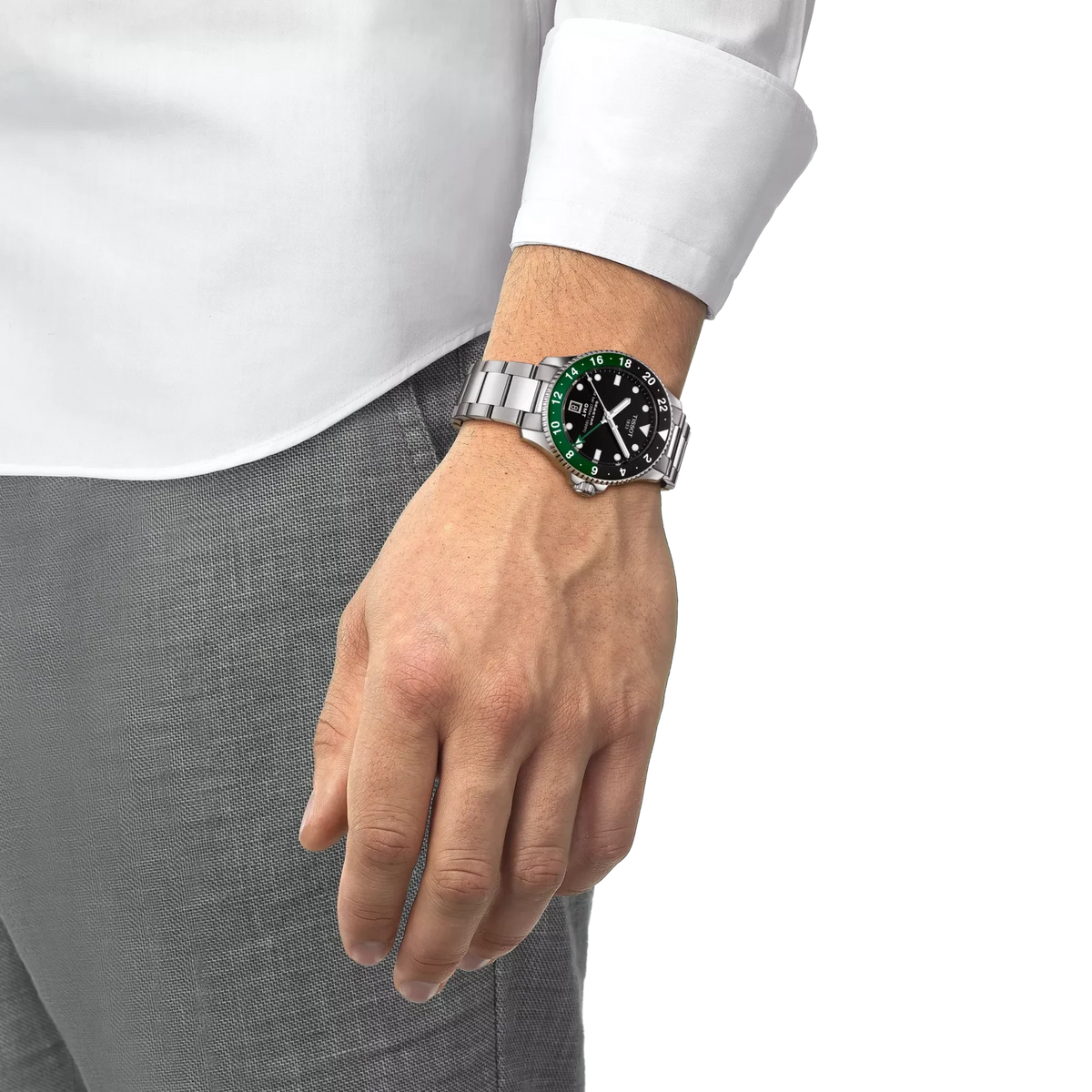 Tissot Seastar 1000 GMT Black & Green Bezel Watch T1208521105100