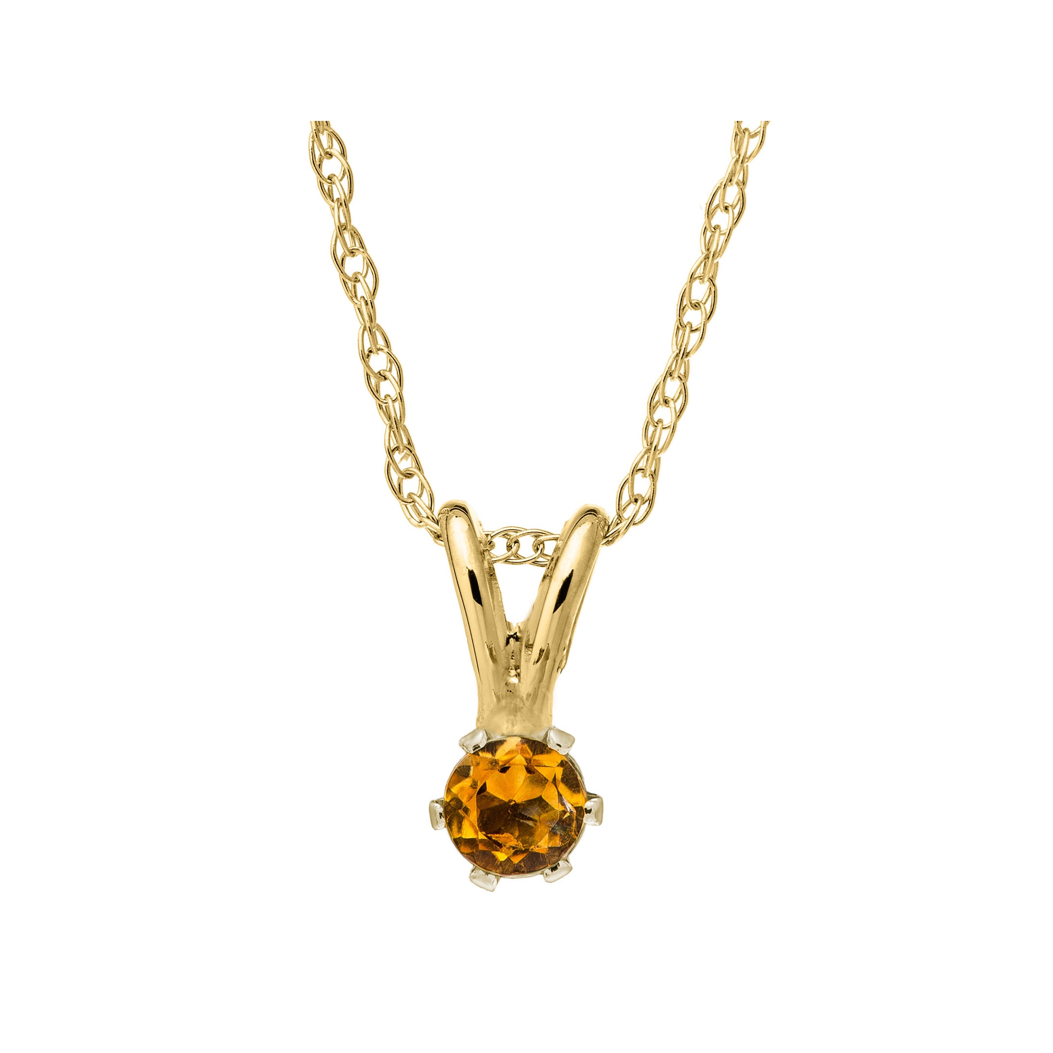 Children's Citrine Necklace in 14K Yellow Gold