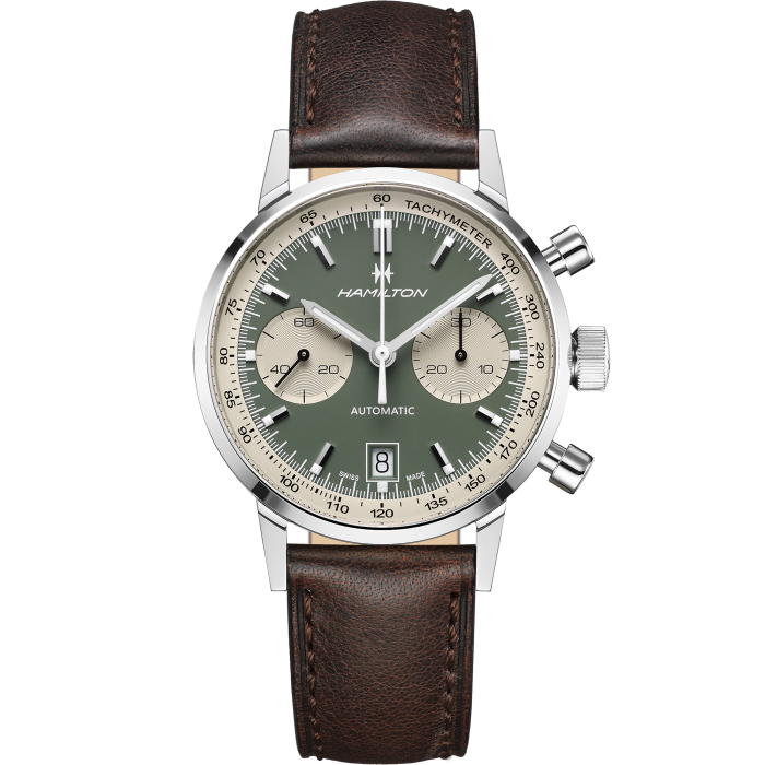 Hamilton Intra-Matic Chrono Green Dial Watch 40MM H38416560