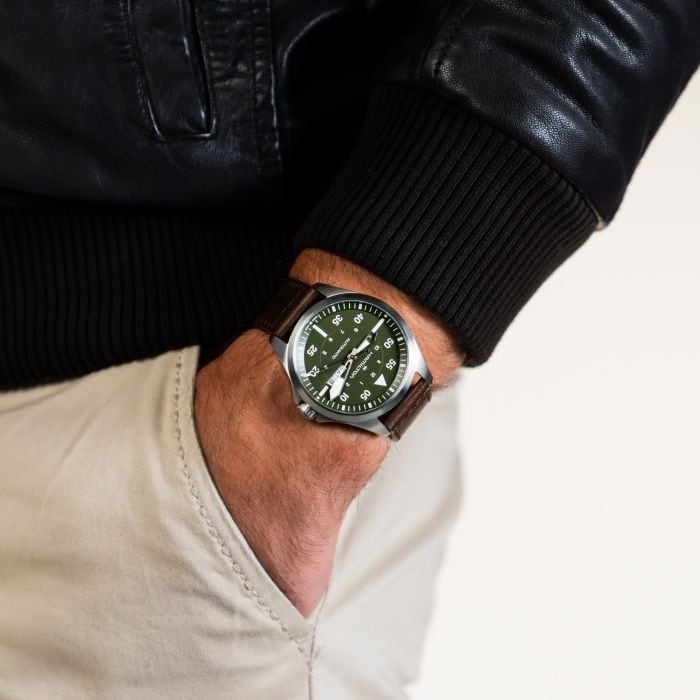 Hamilton Khaki Aviation Day-Date Green Dial Watch 42MM H64635560