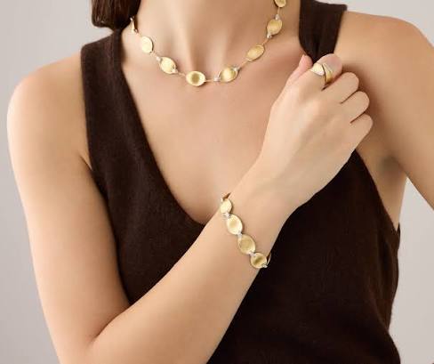 Marco Bicego Lunaria Diamond Bracelet in 18K Yellow Gold