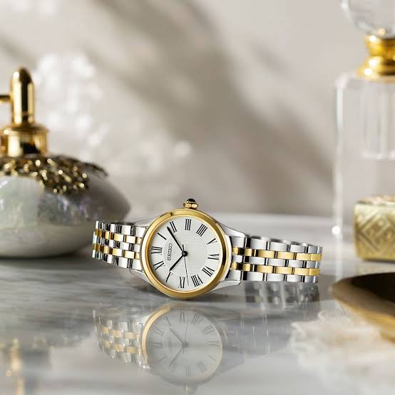 Seiko Women's Discover More Two-Tone Roman Dial Watch SUR612