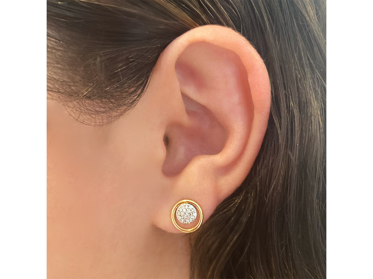 Phillips House Micro Loop Diamond Stud Earrings in 14K Yellow Gold