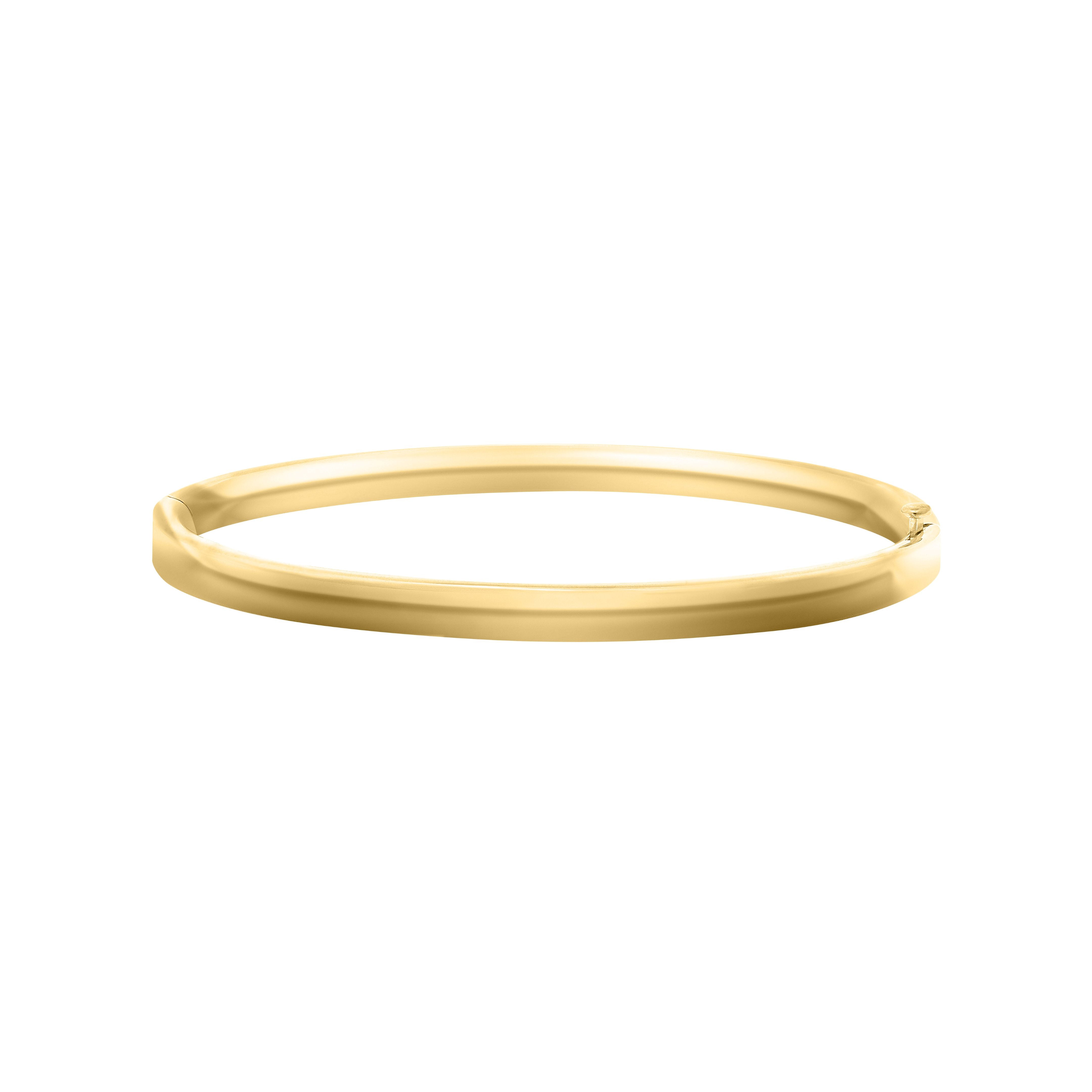 Children's Flat Edge Bangle Bracelet in 14K Yellow Gold