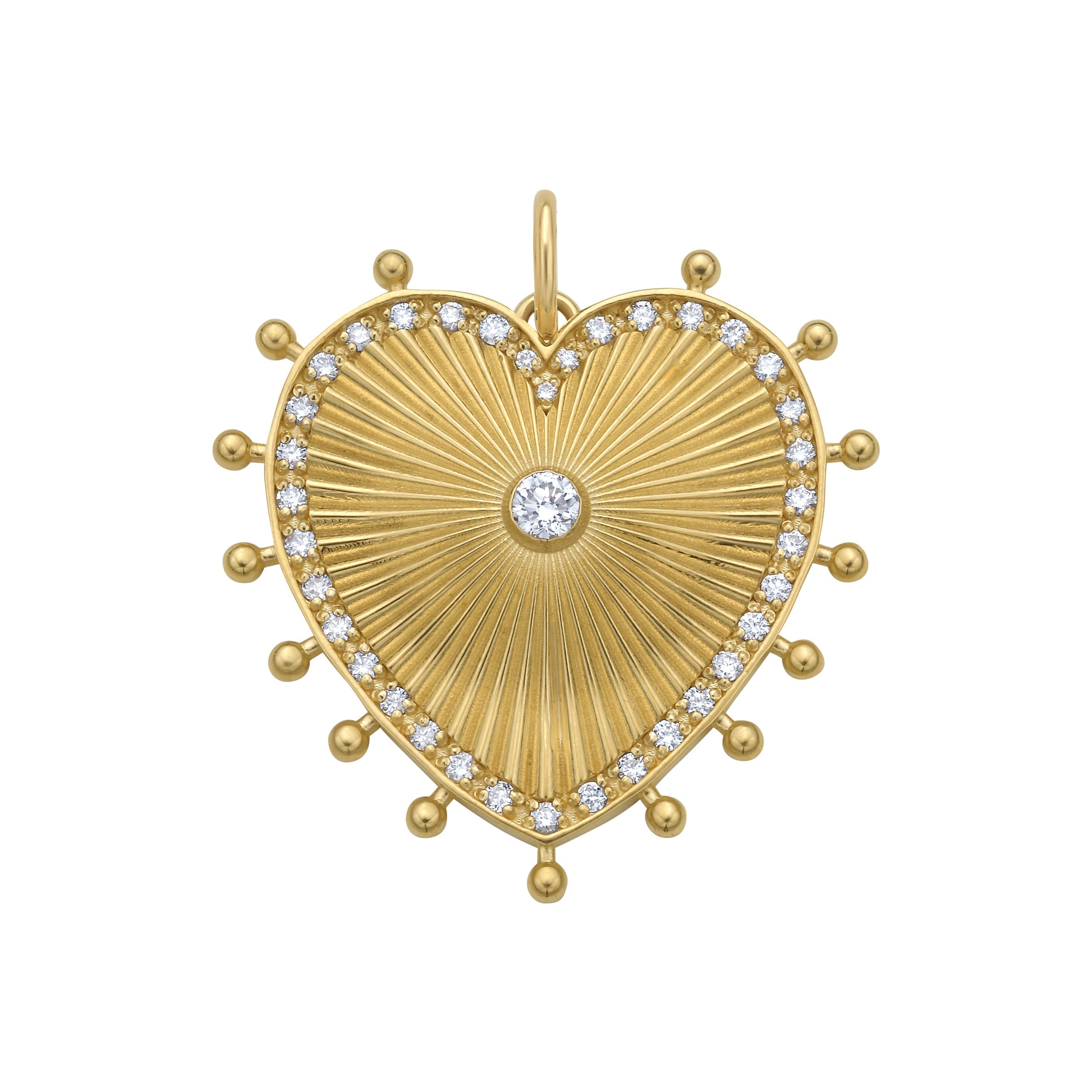 Lionheart Cassandane Large Diamond Heart Medallion in 18K Yellow Gold