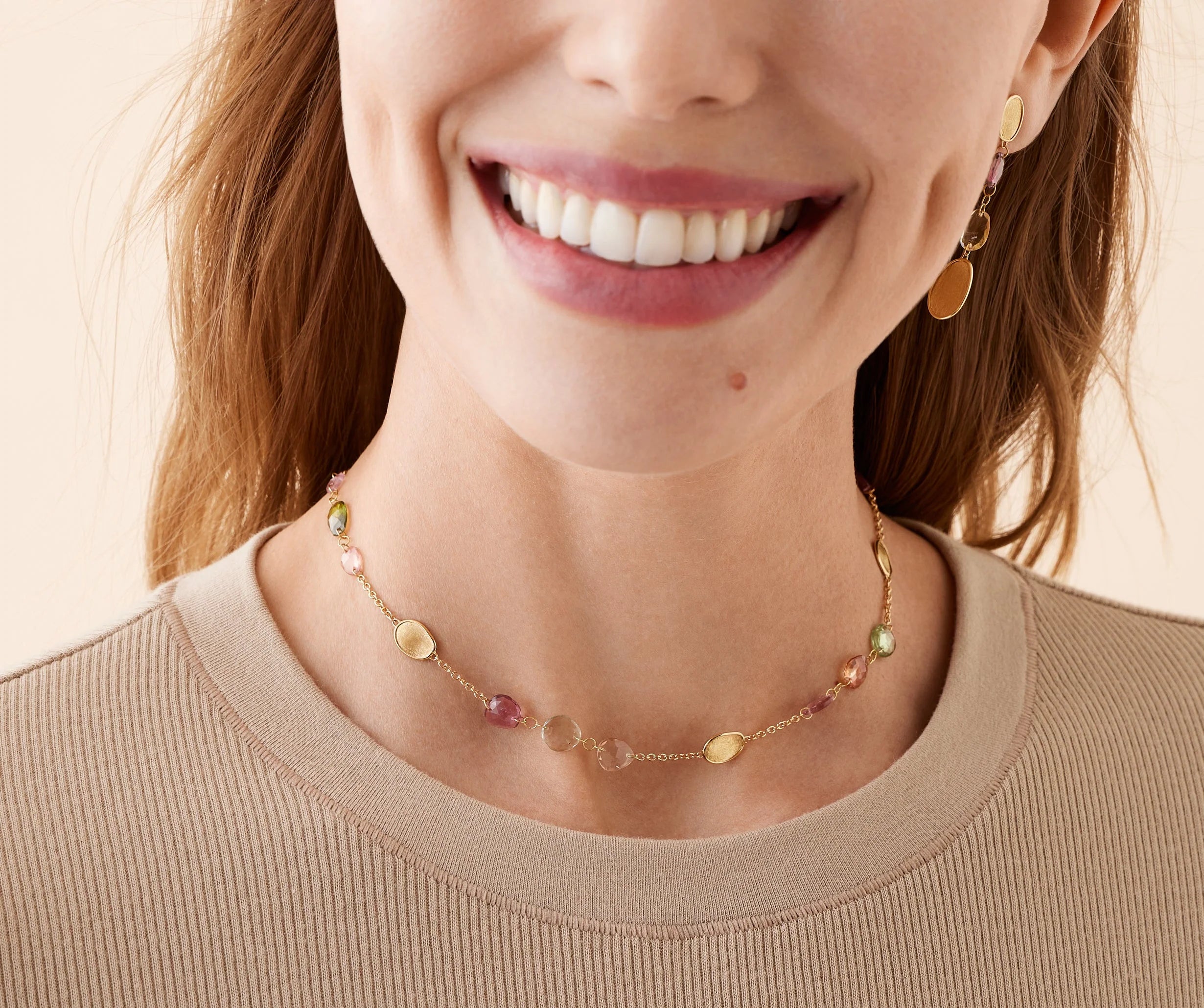 Marco Bicego Multi Tourmaline Collar Necklace in 18K Yellow Gold