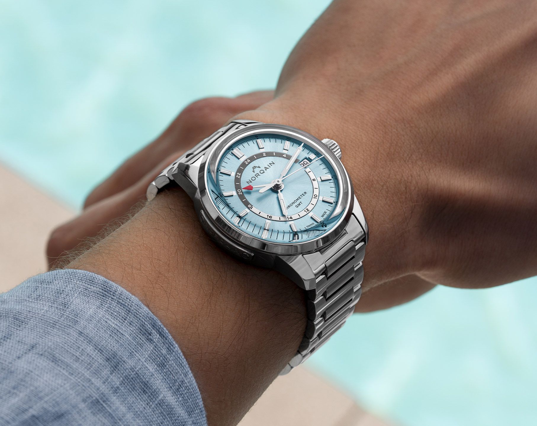 Norqain Freedom 60 Ice Blue Dial NN2100SG/IA211/201SG