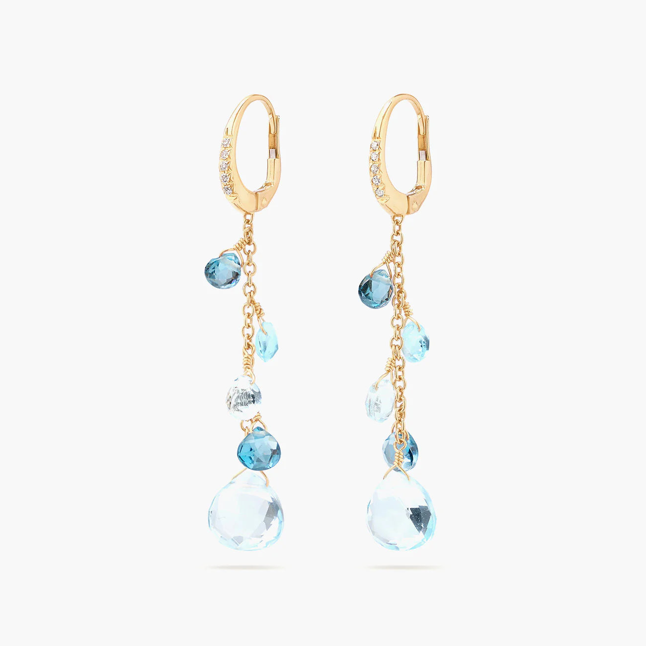 Marco Bicego Paradise Mixed Topaz Earrings in 18K Yellow Gold