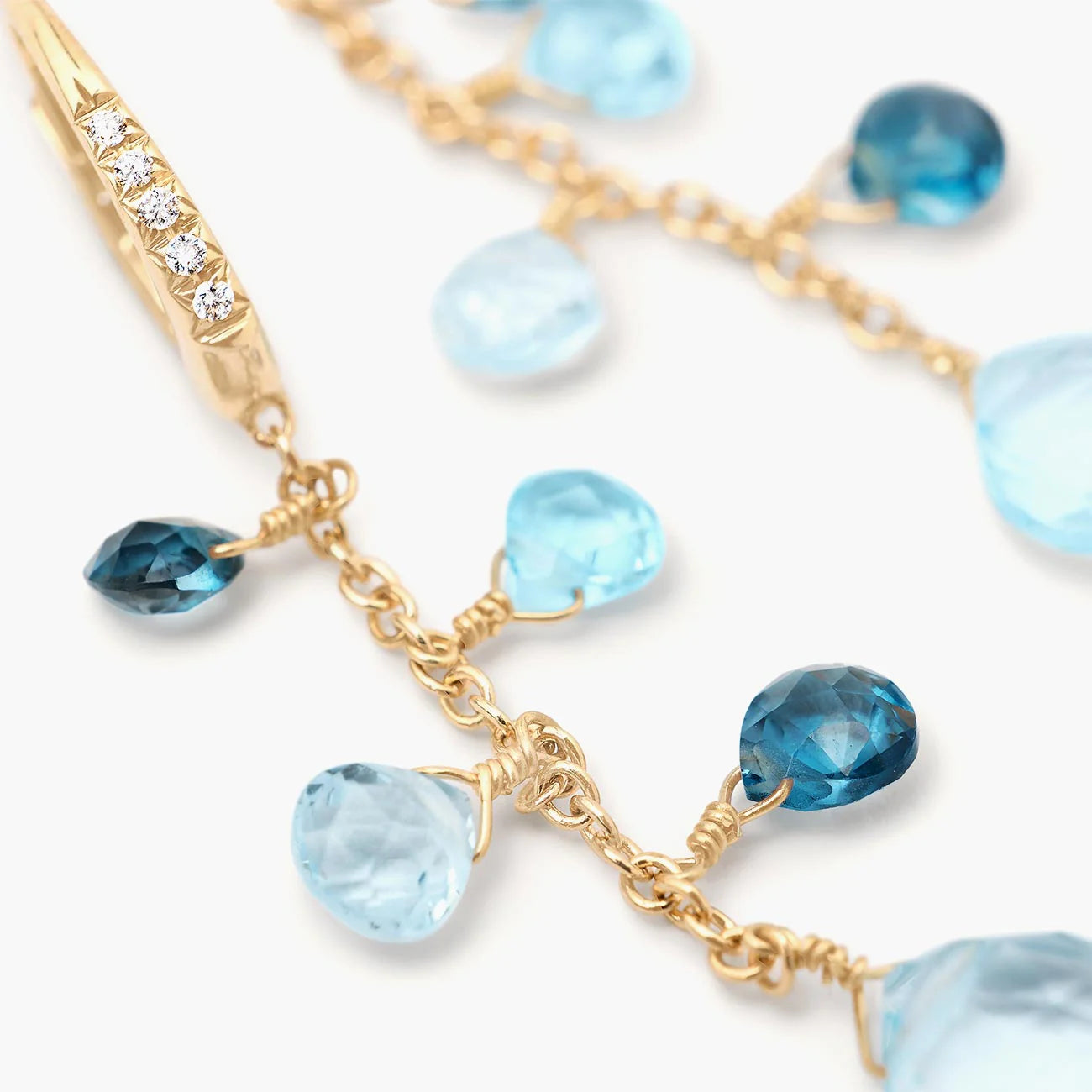Marco Bicego Paradise Mixed Topaz Earrings in 18K Yellow Gold