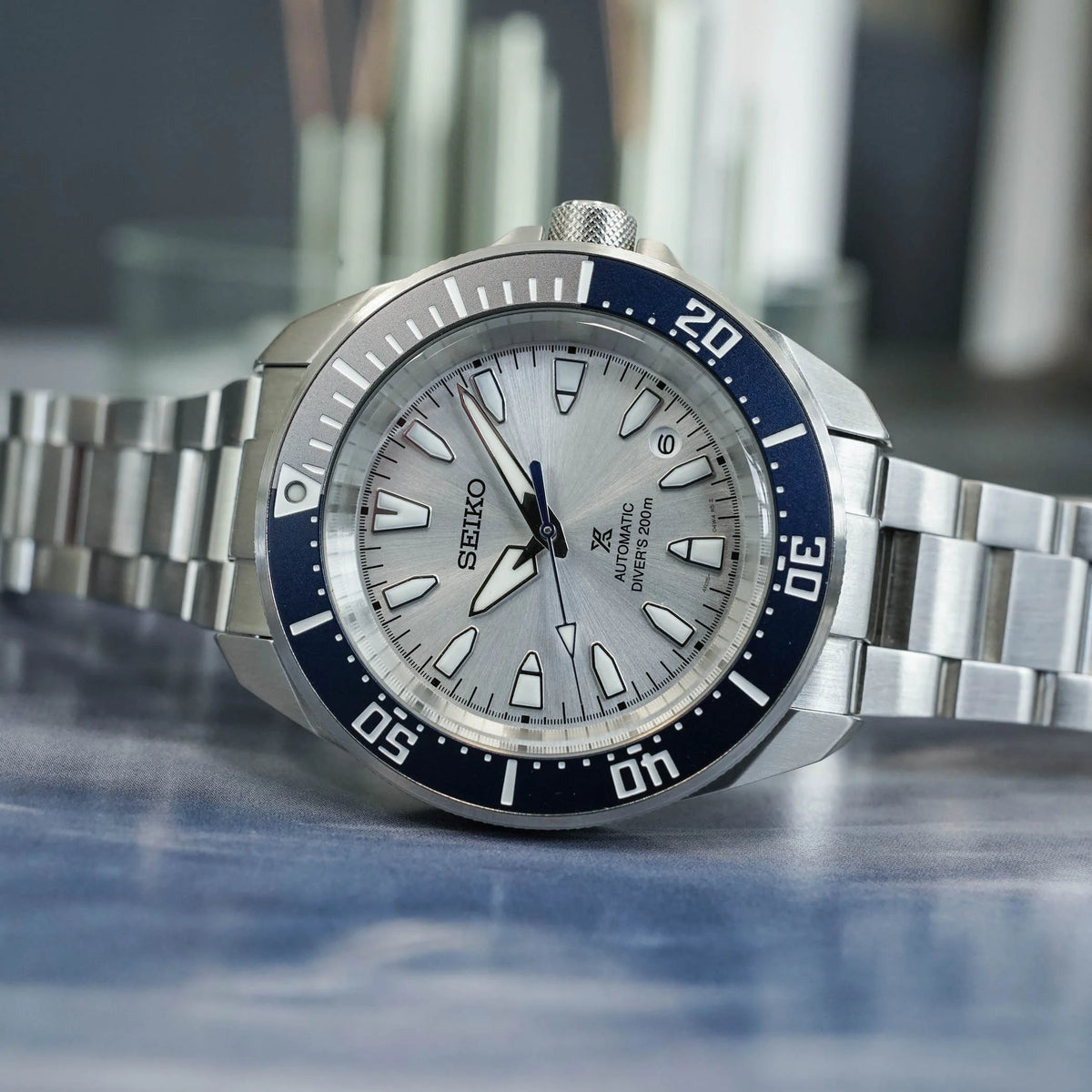 Seiko Proxpex Blue & Silver Bezel Watch HBB001