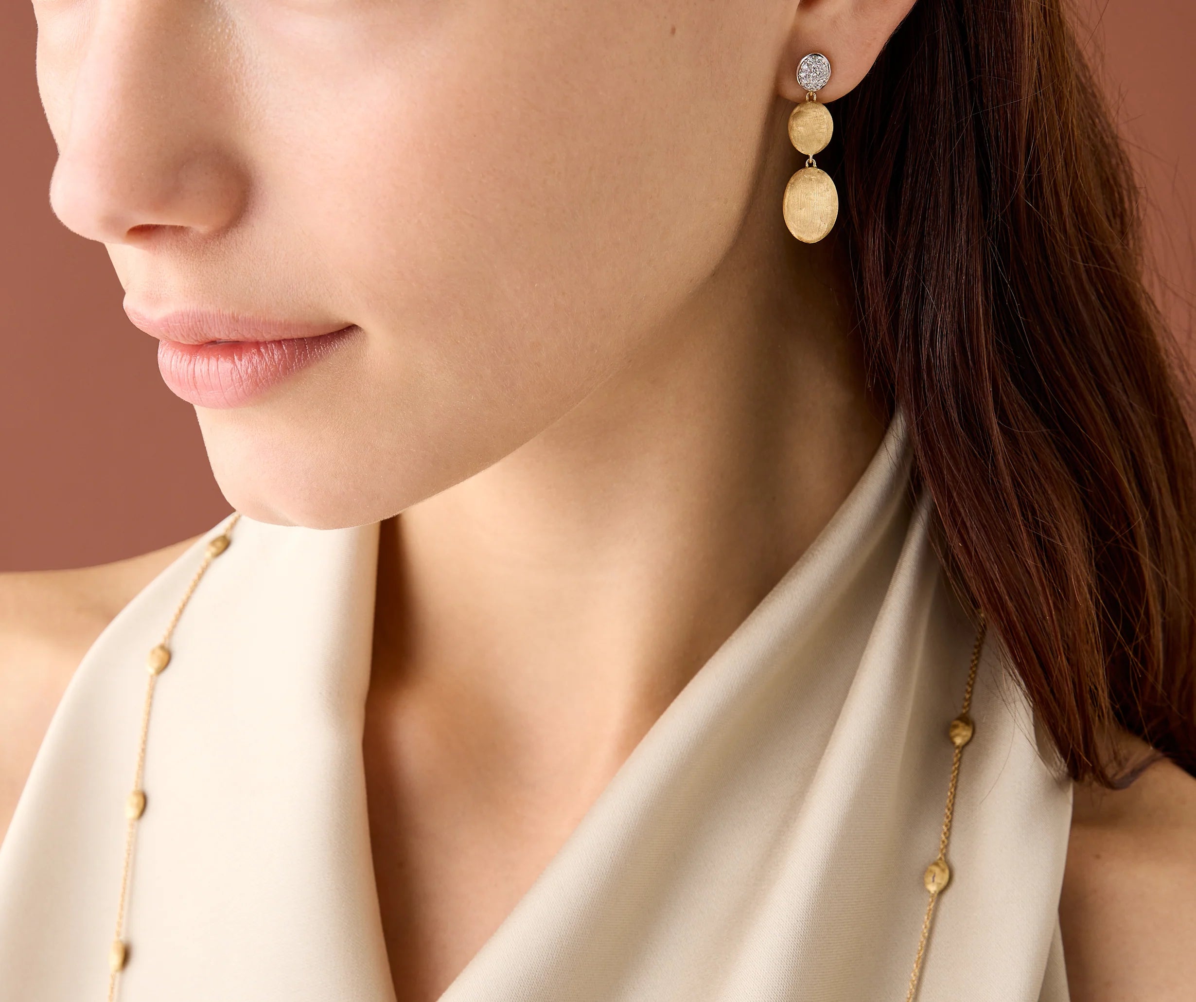 Marco Bicego Siviglia Diamond Dangle Earrings in 18K Yellow Gold
