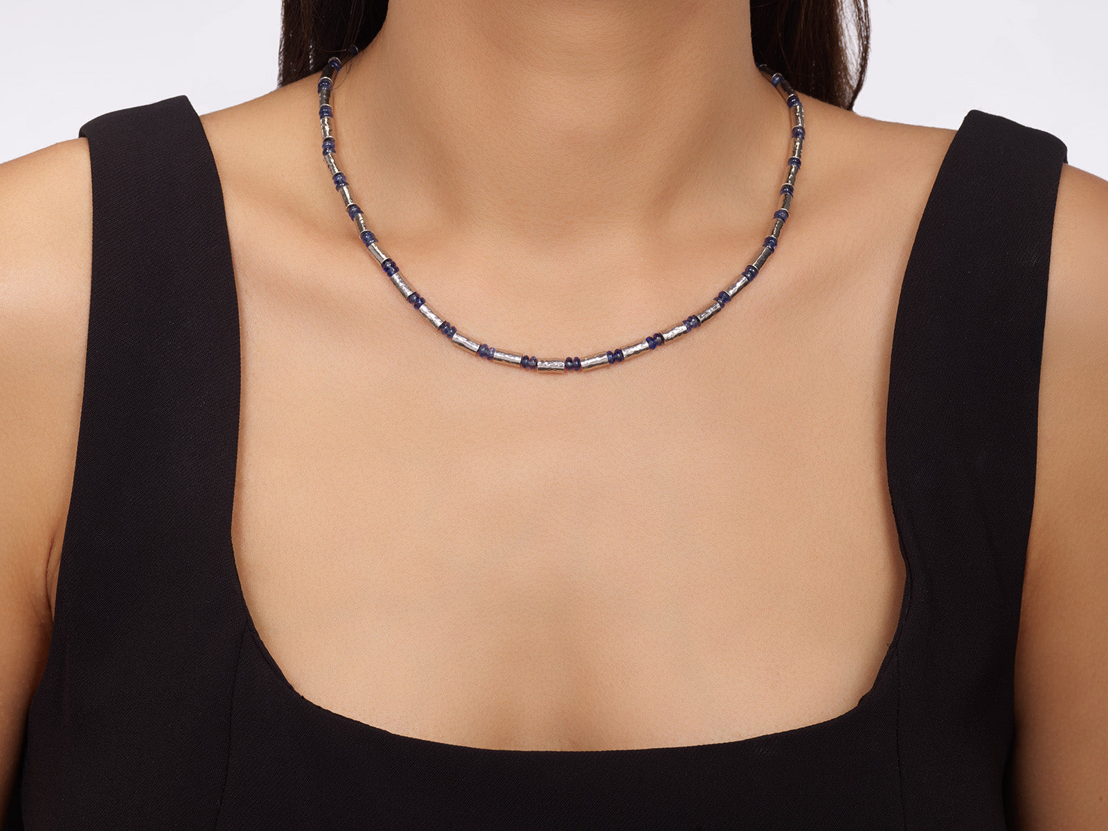 Gurhan Vertigo Sapphire Beaded Necklace in Sterling Silver