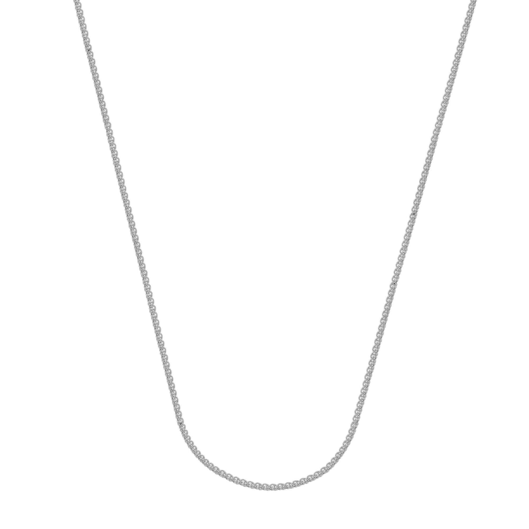 1.0MM Wheat Chain Necklace in 14K White Gold, 18" Length