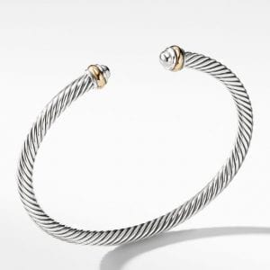 David Yurman Classic Cable Bracelet in Sterling Silver with 18K Yellow Gold, 4mm Bracelets Bailey's Fine Jewelry