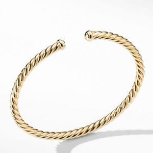 David Yurman Cable Flex Bracelet in 18K Yellow Gold, 4mm DY Bailey's Fine Jewelry