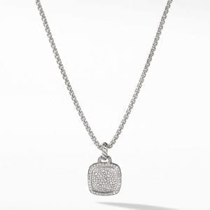 David Yurman Albion Pendant in Sterling Silver with Pave Diamonds, 14mm DY Bailey's Fine Jewelry