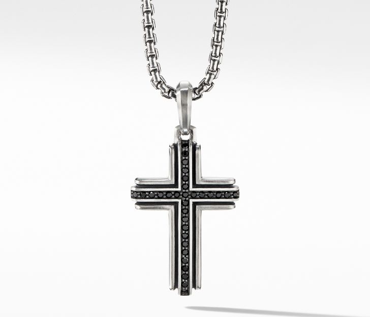 David Yurman Deco Cross Pendant with Pave Black Diamonds – Bailey's ...