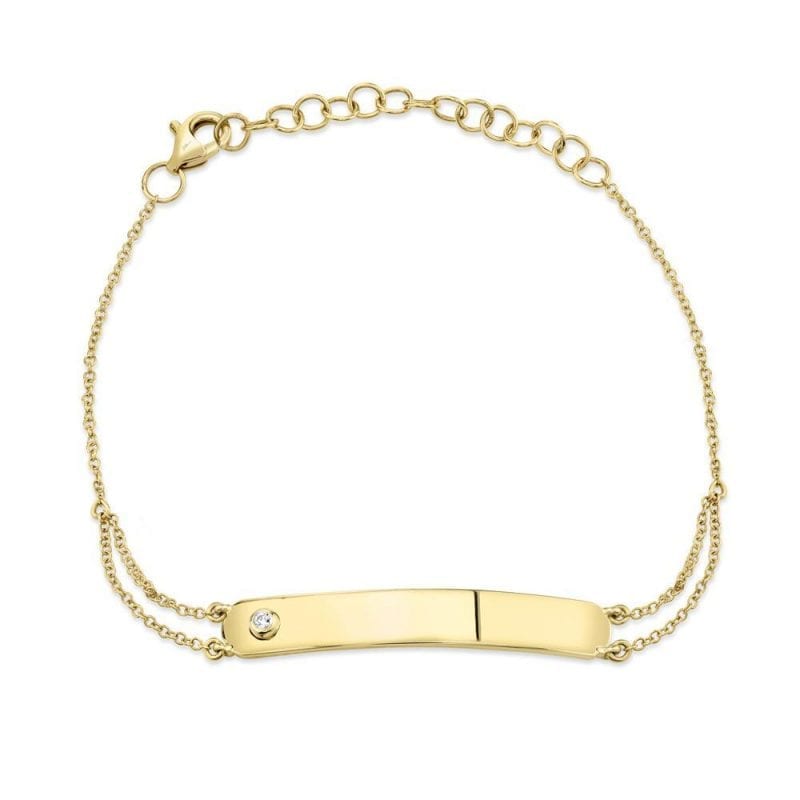 14KT Yellow Gold Diamond Toggle Bracelet