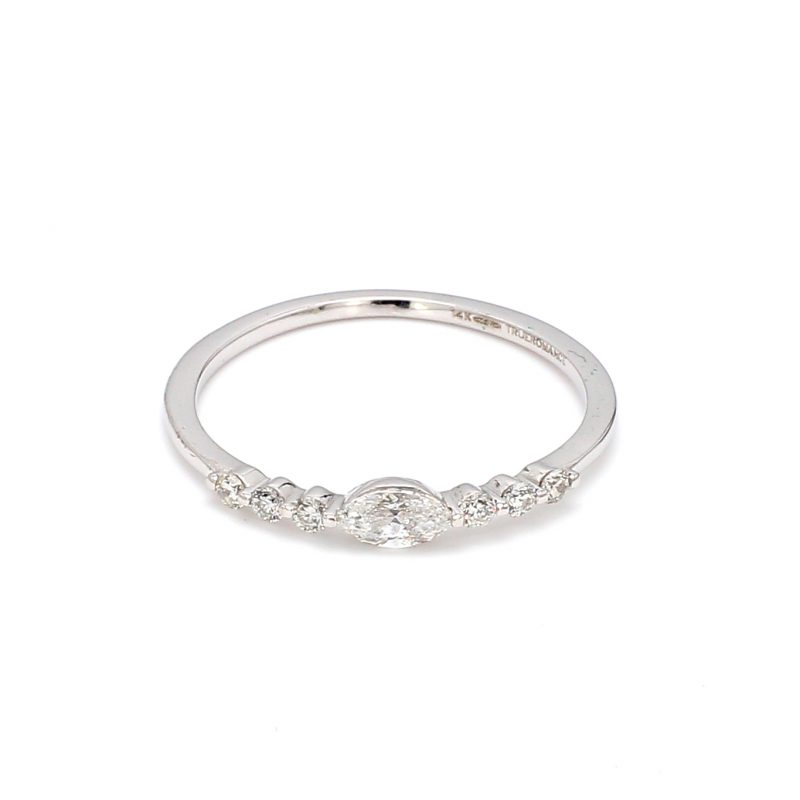 East-West Marquise Diamond Ring in 14k White Gold – Bailey's Fine Jewelry