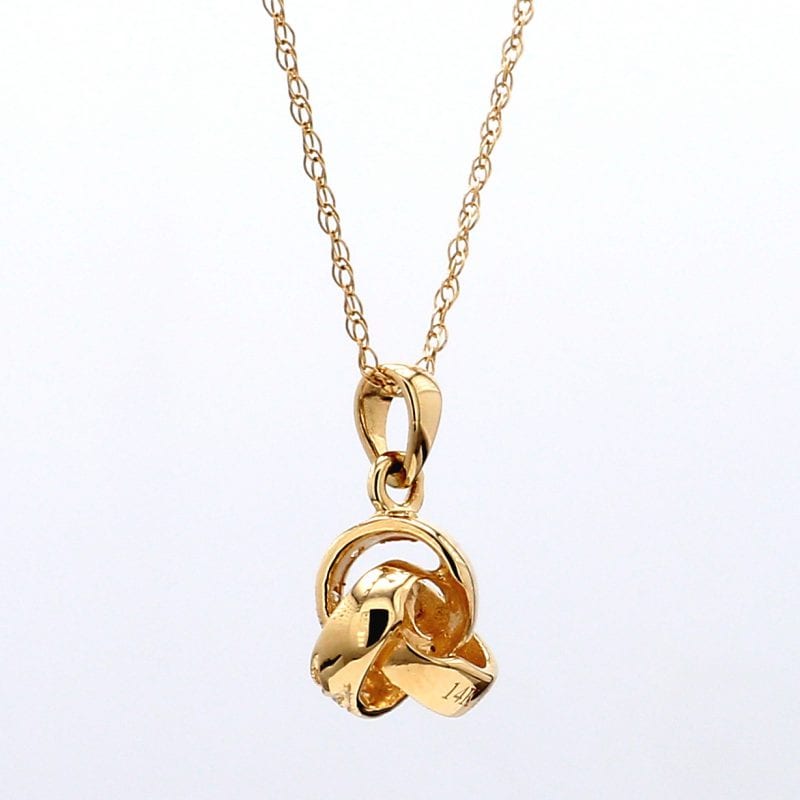 Italian 14kt Yellow Gold Textured Love Knot Necklace | Ross-Simons