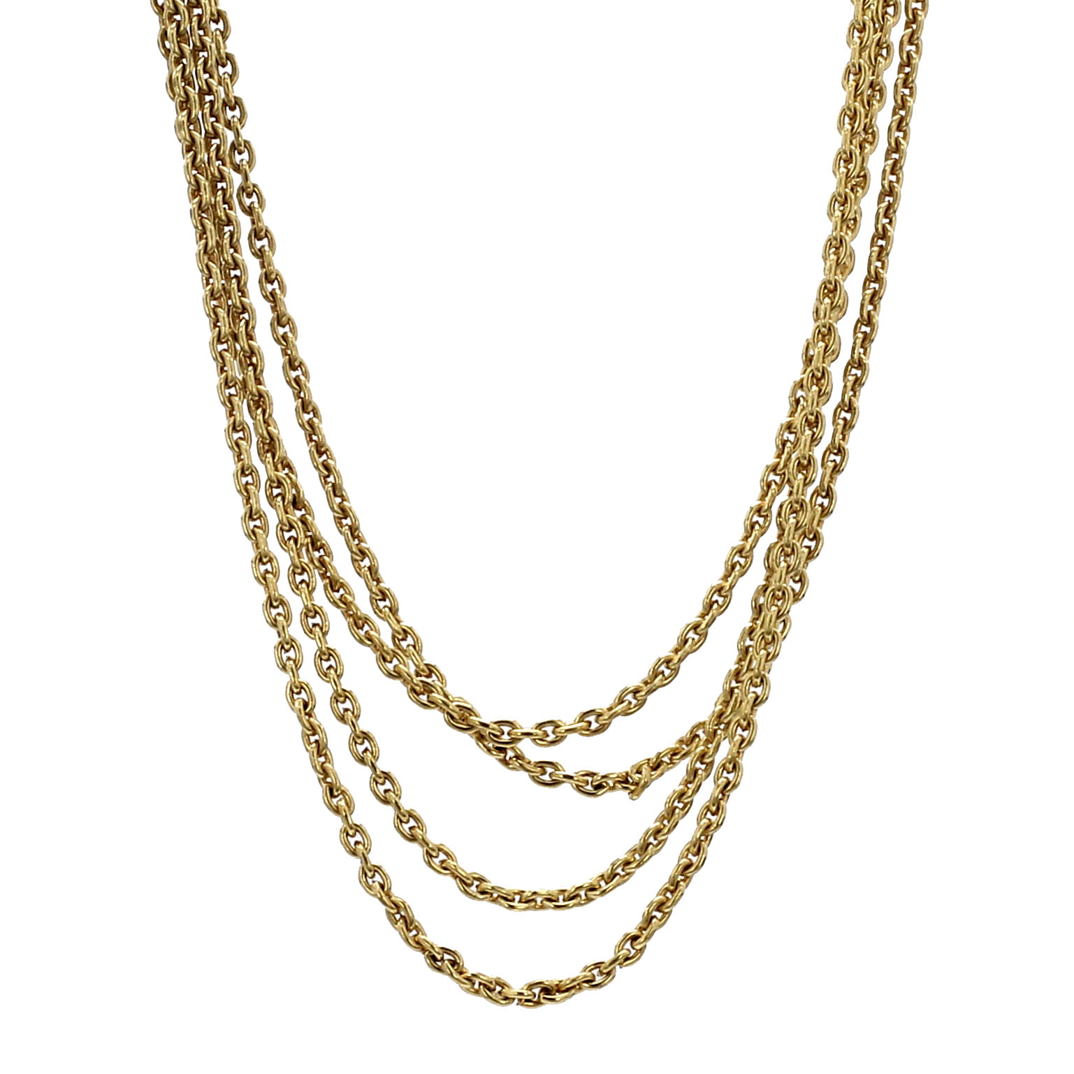 Bailey’s Estate 4 Strand Rolo Chain Necklace in 14k Yellow Gold ...