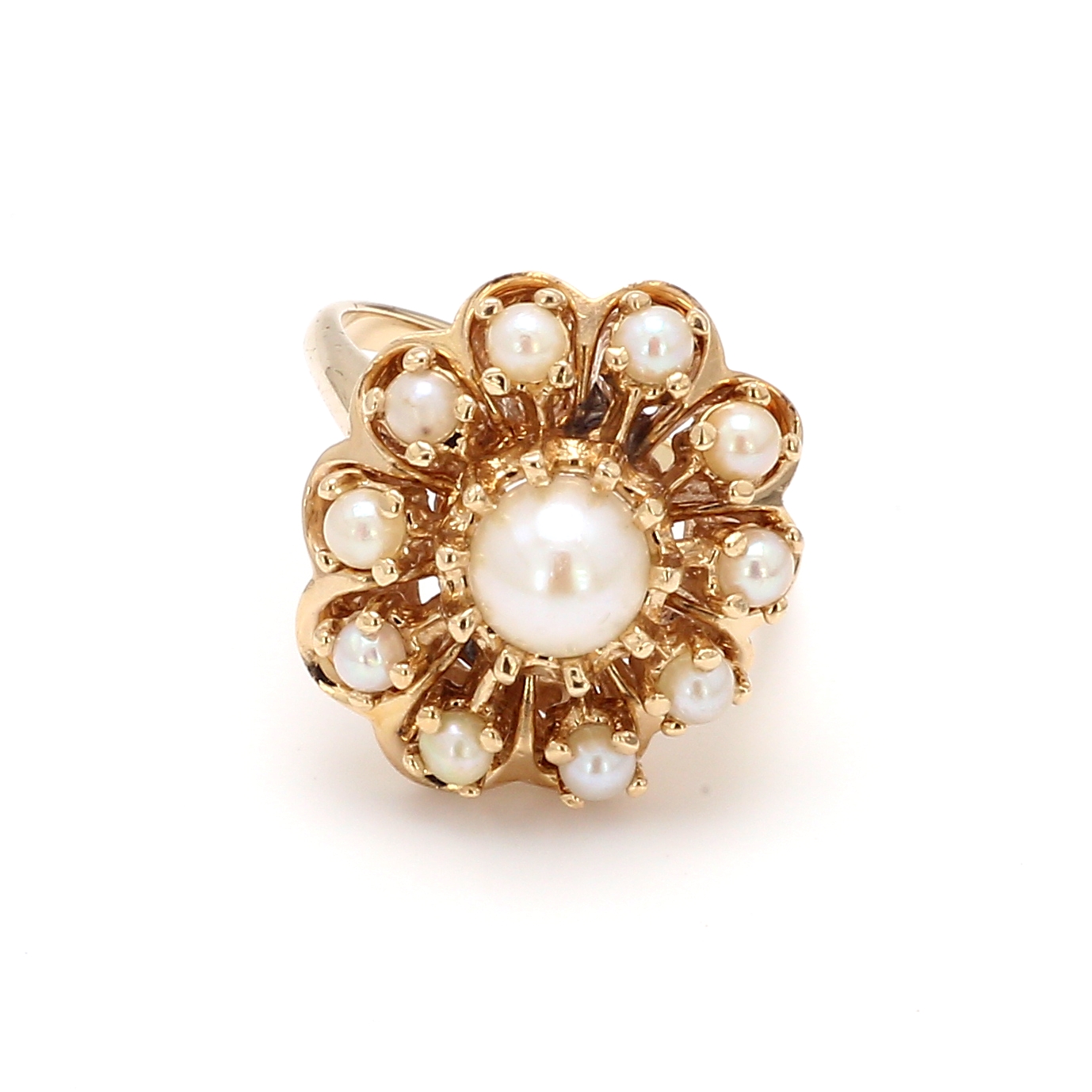 Bailey’s Estate Pearl Flower Ring in 14k Yellow Gold – Bailey's Fine ...