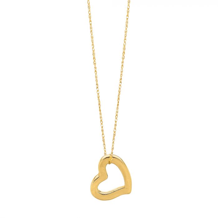 Heart Charm Necklace 18K Gold