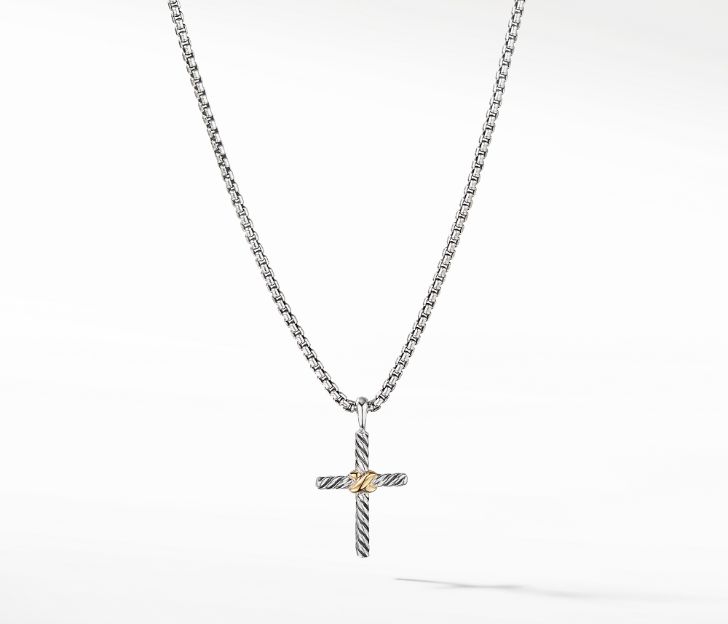 David Yurman Cross Necklace with 14K Gold, 18 IN – Bailey's Fine Jewelry