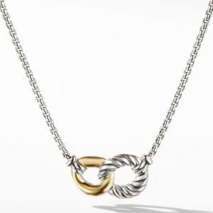 David Yurman Belmont Curb Link Necklace in Sterling Silver with 18K Yellow Gold, 20mm DY Bailey's Fine Jewelry