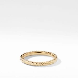 David Yurman Cable Collectibles Stack Ring in 18K Yellow Gold, 2mm Rings Bailey's Fine Jewelry