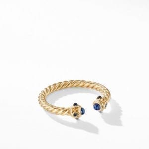 David Yurman Renaissance Ring in 18K Yellow Gold with Blue Sapphires, 2.3mm Rings Bailey's Fine Jewelry