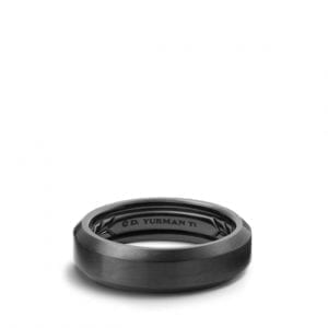 David Yurman Beveled Band Ring in Black Titanium, 6mm Rings Bailey's Fine Jewelry
