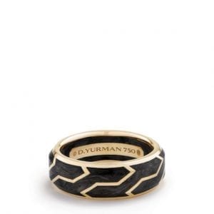 David Yurman Forged Carbon Band Ring in 18K Yellow Gold, 8.5mm Rings Bailey's Fine Jewelry