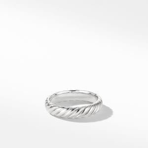 David Yurman Cable Band Ring in 18K White Gold, 5mm Rings Bailey's Fine Jewelry